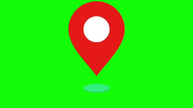 Green Screen Motion Map Pin Location Marker For Navigation UI Animation