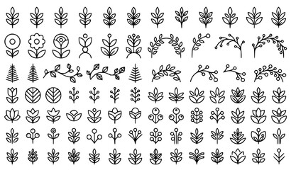 Modern Scandinavian Botanical Outline Shapes Swiss Style Vector Collection © MDNASIR