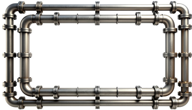 Industrial steel pipe frame rectangular double border