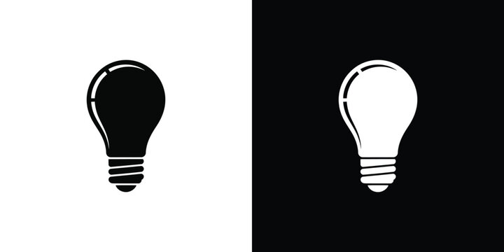 Black and white of two light bulbs, one on and one off lamp