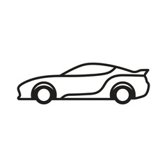 Fototapeta premium Minimalist aerodynamic GT coupe continuous line art, clean vector illustration, black stroke only