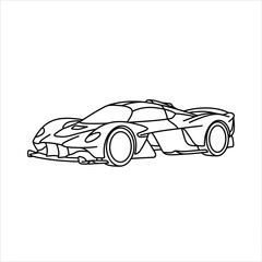 Obraz premium Sleek Sports Car Outline Vector Illustration - A Classic Automotive Design
