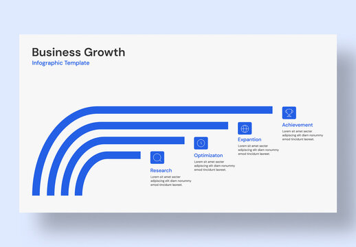 4 Options Horizontal Infographic Timeline Diagram for Business Growth