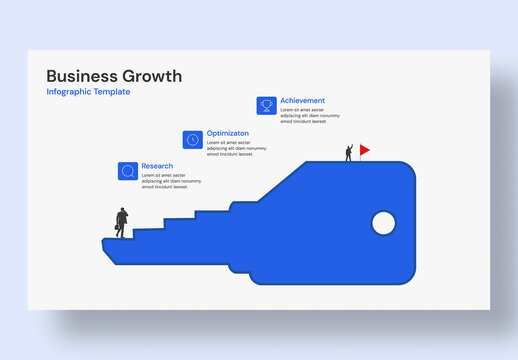 Business Growth Infographic Template with Success Steps Concept