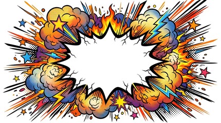 Comic Book Style Explosion Speech Bubble Vector © Khan