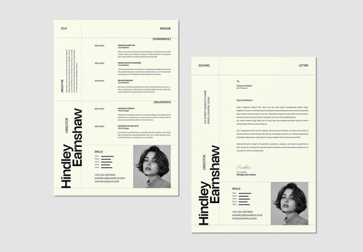 Professional CV Template Design with Cover Letter Layout