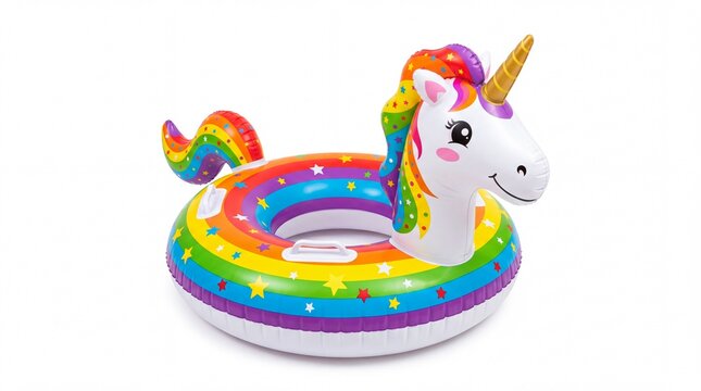 Colorful unicorn pool float for summer swimming fun