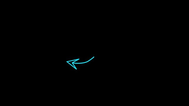 2D black simple thin line animation of loading infinity icon with arrow symbol animated, loop, loader, flat, forever, concept, 4k video.