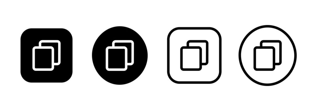 Copy and duplicate icon set. Line and solid style icons for UI design, apps and user interfaces.