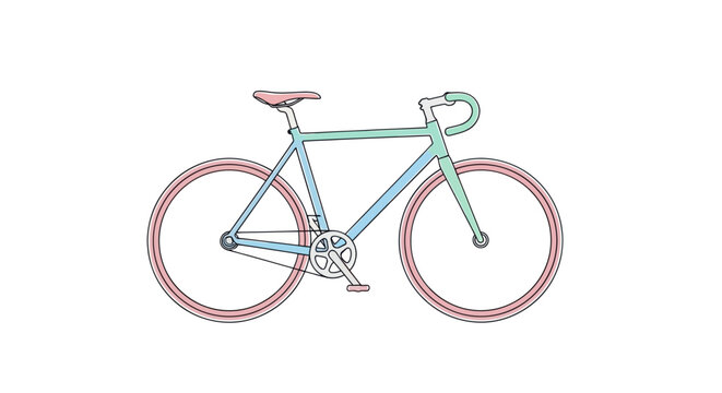 Minimalist Fixed Gear Bicycle Vector Illustration
