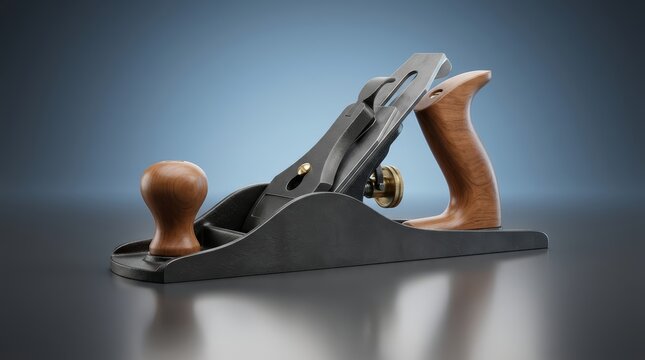 Scrub plane 3D render aggressive stock removal instrument designed for rapid shaping preparation and woodworking efficiency