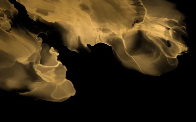 abstract luxury gold alcohol ink texture fluid marble waves on black background for elegant design fashion packaging and premium cosmetic banner © korkeng