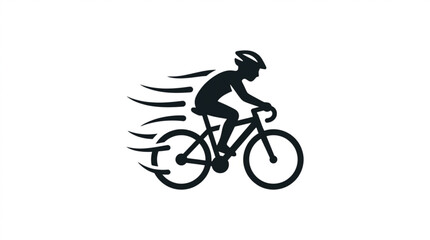 Obraz premium Cycling, bicycle rider icon, speed cyclist, motion bike