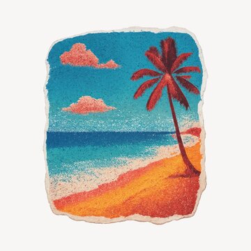Tropical beach vintage illustration