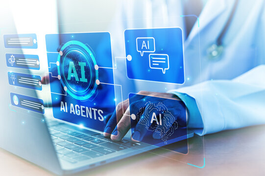 Doctor using AI technology treatment patient and document management on computer system.Modern AI technology fast in treatment.