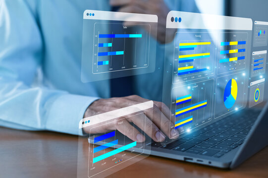 Doctor using AI-powered health data dashboard to monitor patient analytics, medical statistics, and clinical decision support in real time.