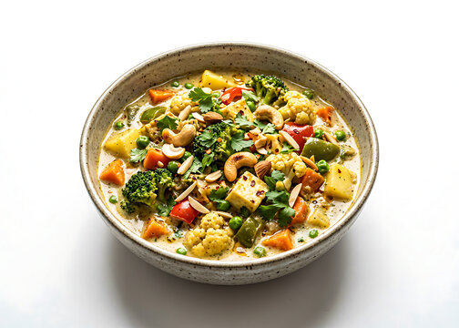 Creamy Navratan Korma Mixed Vegetable Curry with Paneer and Cashew Nuts