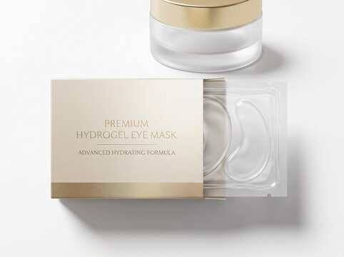 Hydrogel eye mask pack isolated on white background skincare product.
