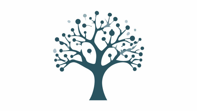 Digital networking tree concept symbol.