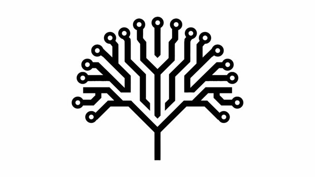 Geometric circuit tree digital logo