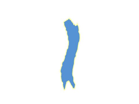 Geographic silhouette of lake chuzenji in the nikko national park of japan