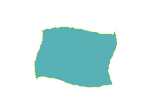 A soft square teal decorative pillow with a subtle yellow stitched border