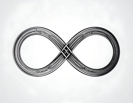 An elegant hand drawn infinity symbol loop sketch representing eternity, balance, and everlasting connections