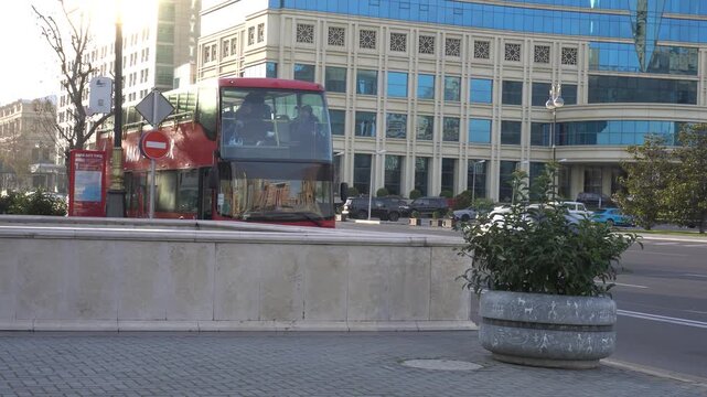 Urban scenery featuring city architecture in Baku, Azerbaijan.