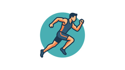 Obraz premium A stylized illustration of a male athlete running forward with determination.
