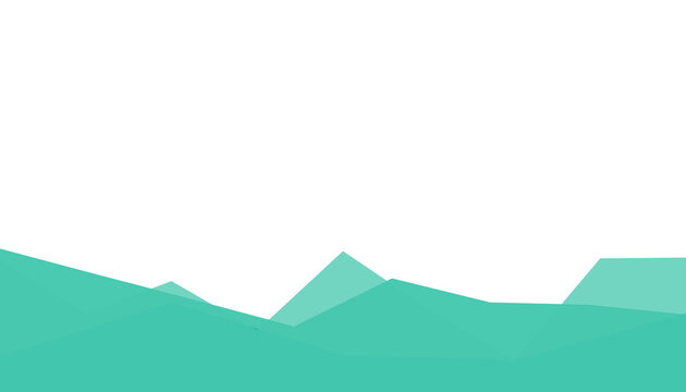 Minimalist geometric landscape PNG. Abstract mountains, hills, peaks, layered shapes. Modern flat design vector graphic, clean style. Website footer, banner. Isolated transparent object.