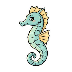 Fototapeta premium Cute Seahorse Design Element Transparent Background