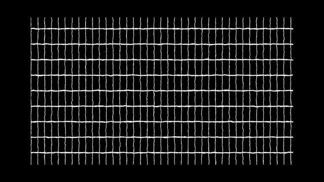 Scribble grid  frame stop motion on black backgrounds.Highlights overlay element