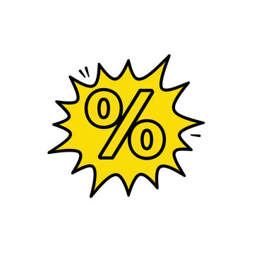 Yellow Discount Percentage Sign Transparent Background