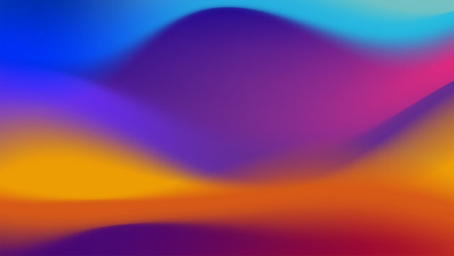 Abstract Vibrant Fluid Gradient Background with Purple Orange and Blue Waves