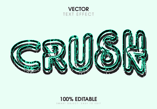 Editable Grunge Crush Text Effect Vector