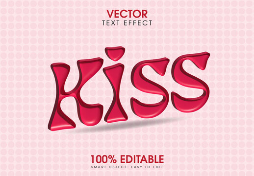 Editable Kiss Text Effect Style
