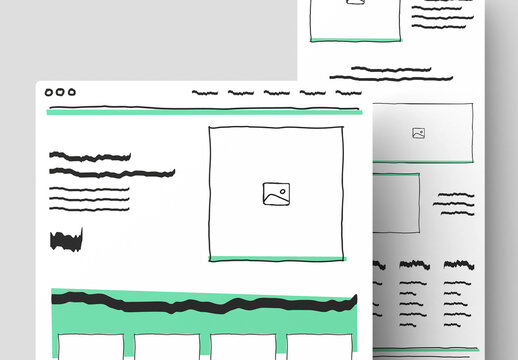 Hand Drawn Website Wireframe Landing Page Template