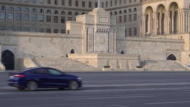 Urban scenery featuring city architecture in Baku, Azerbaijan.