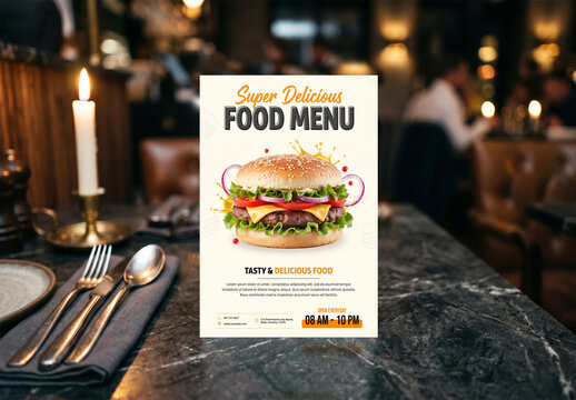 Restaurant Food Menu Flyer Mockup