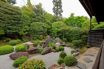 Obraz premium Yokoen Garden in Taizoin Temple, a Zen Buddhist complex founded in 1404 in Ukyo Ward, Kyoto, Japan