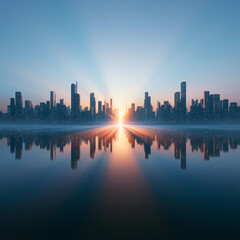 Obraz premium sunset over the city