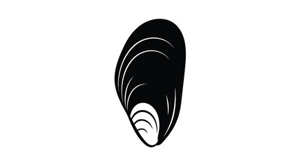 Mussel shell silhouette against a white background © md