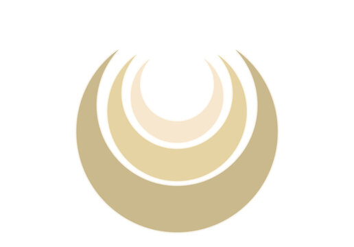 Abstract Champagne Gold Crescent Moon Geometric Design Element Transparent PNG
