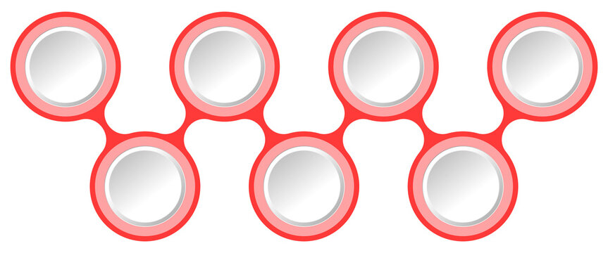 Abstract interconnected circles forming a pathway for ideas or steps.