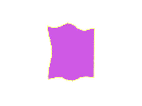 A bright purple rectangular shape with a subtle wavy textured border outline