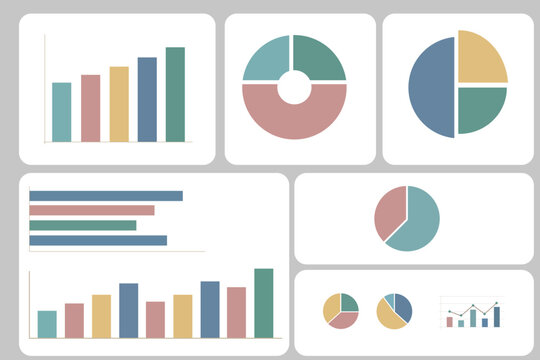 Chart Dashboard Infographic, business data pie bar graph statistics analysis panel template presentation concept vector illustration