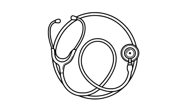 Professional Stethoscope Medical Line Icon Vector for Healthcare and Hospital Design