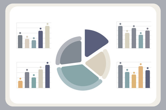 Pie Chart Infographic, business data statistics analysis bar graph diagram template presentation concept vector illustration design