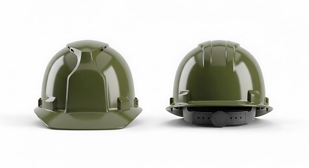 Fototapeta premium mockup of an olive green color hard hat helmet