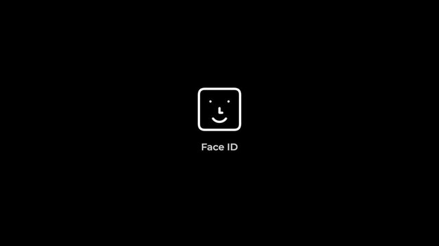 Biometric Face Recognition Authentication System for Smartphone Security Access Interface Animation 4k video